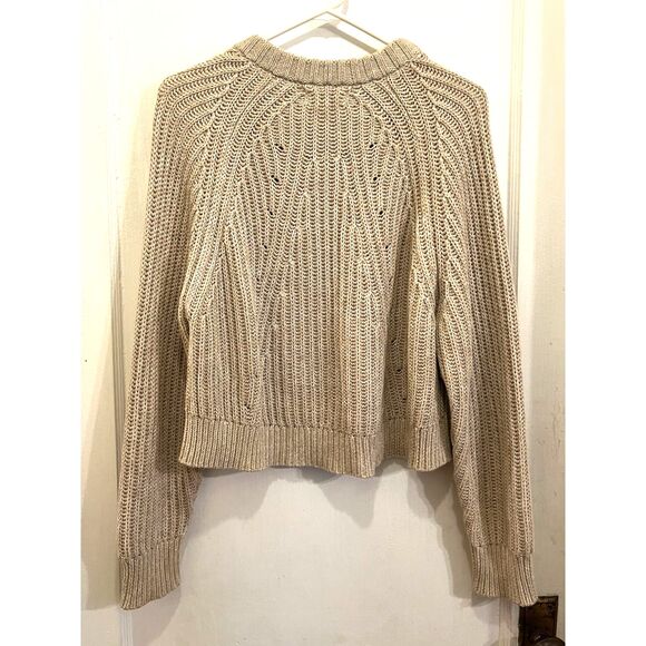 CURATOR Beige Cotton Knit Pullover Sweater Top   Women's Size Small - Picture 6 of 9
